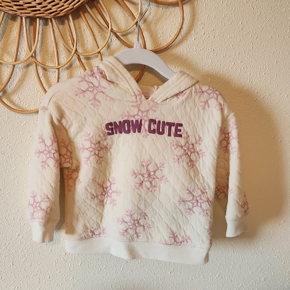Carter's White and Pink Snow Cute Hoodie
